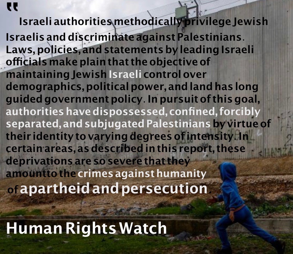 HRW Israeli Apartheid