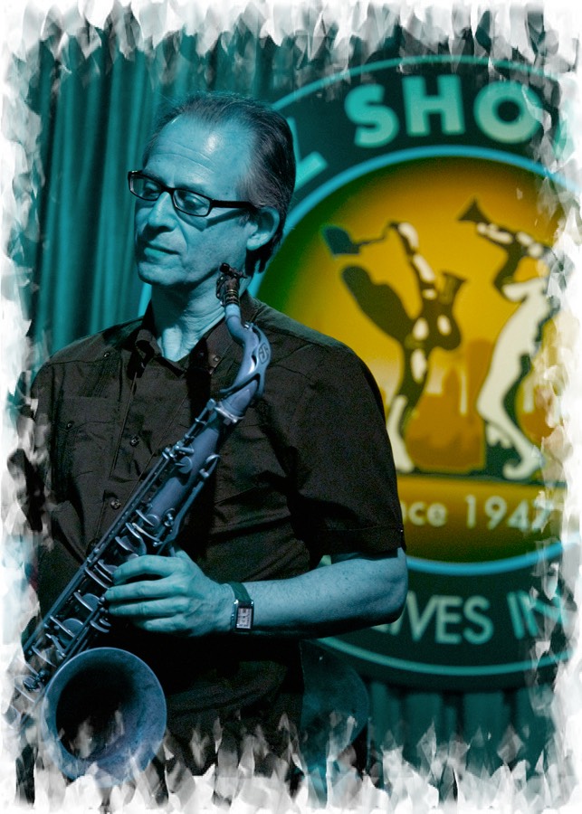 Michael playing saxophone at the Jazz Showcase